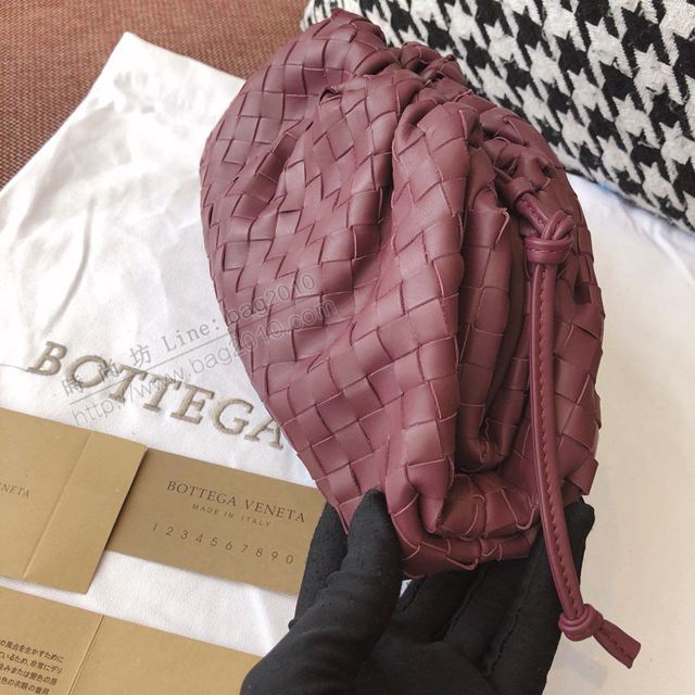 Bottega Veneta女包 98059 寶緹嘉胎牛皮酒紅編織女包 BV雲朵包 水桶包腰包  gxz1062